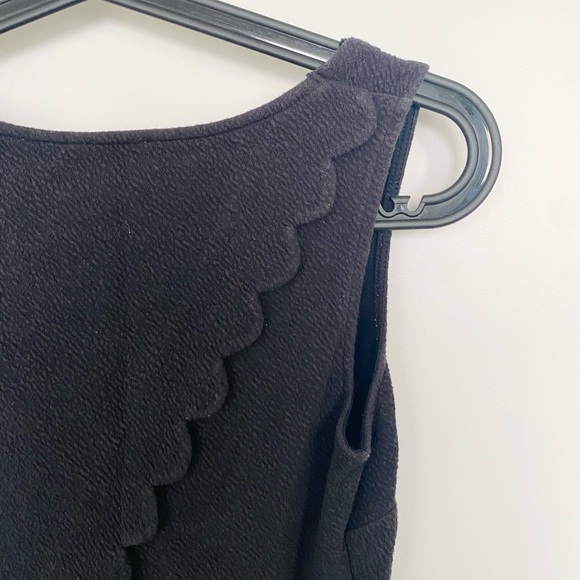 Anthropologie Black Scalloped Cut-out Peplum Tank - Picture 5 of 7